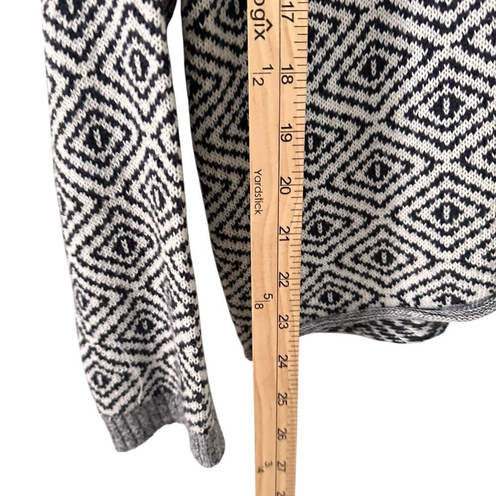 Obey Womens Blue and White Pattern Boxy Oversized Scoop Neck Sweater Size L - Picture 5 of 6